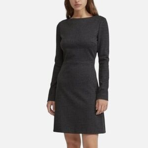 🆕Theory Kamillina Houndstooth Dress Black & Grey Size 2 NEW WITHOUT TAGS